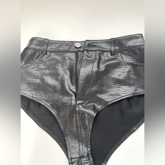 NWOT Shiny Black High-Waisted Panty - Picture 7 of 12